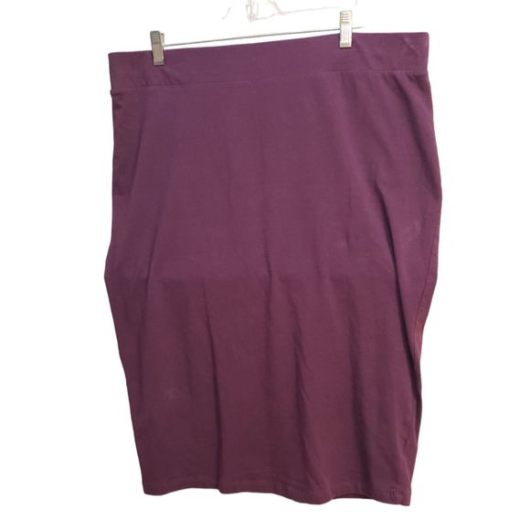 Zenana Premium Size 3X Pencil Skirt Plum Colored Stretchy - Picture 2 of 5